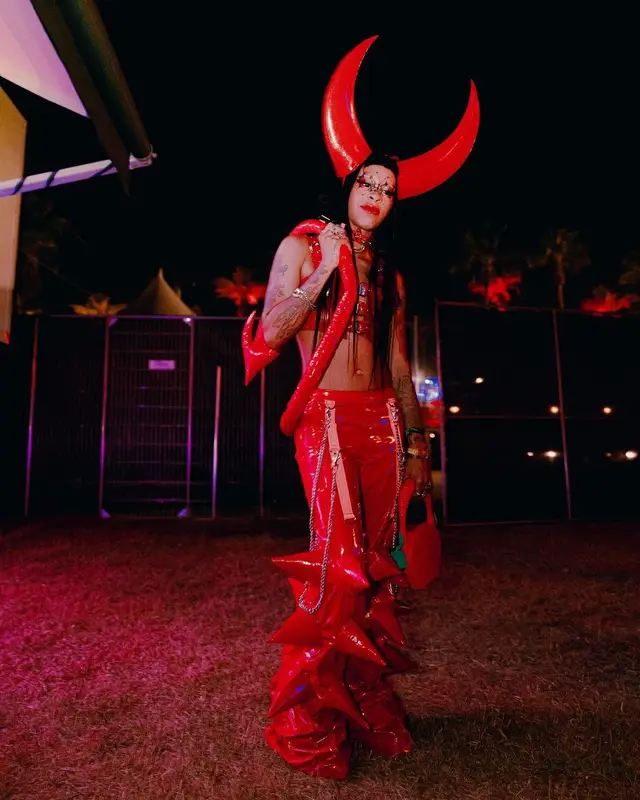 Rico Nasty outfit in Busted, Bizarre Fetish Couture, and Raspberry Neko, 2022