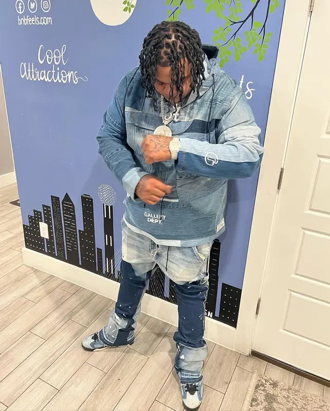 Big Yavo outfit in Gallery Dept., Valabasas, and Jordan, 2022