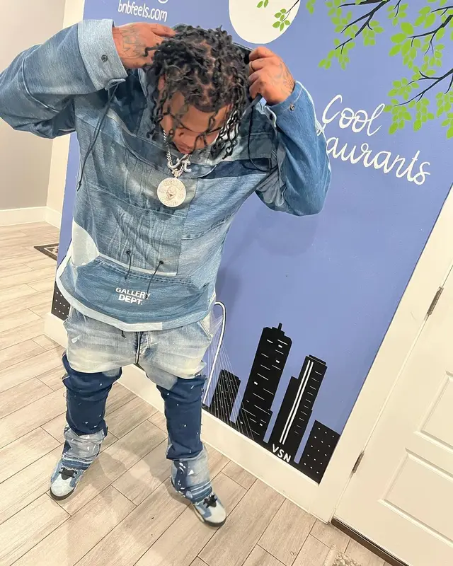 Big Yavo outfit in Gallery Dept., Valabasas, and Jordan, 2022