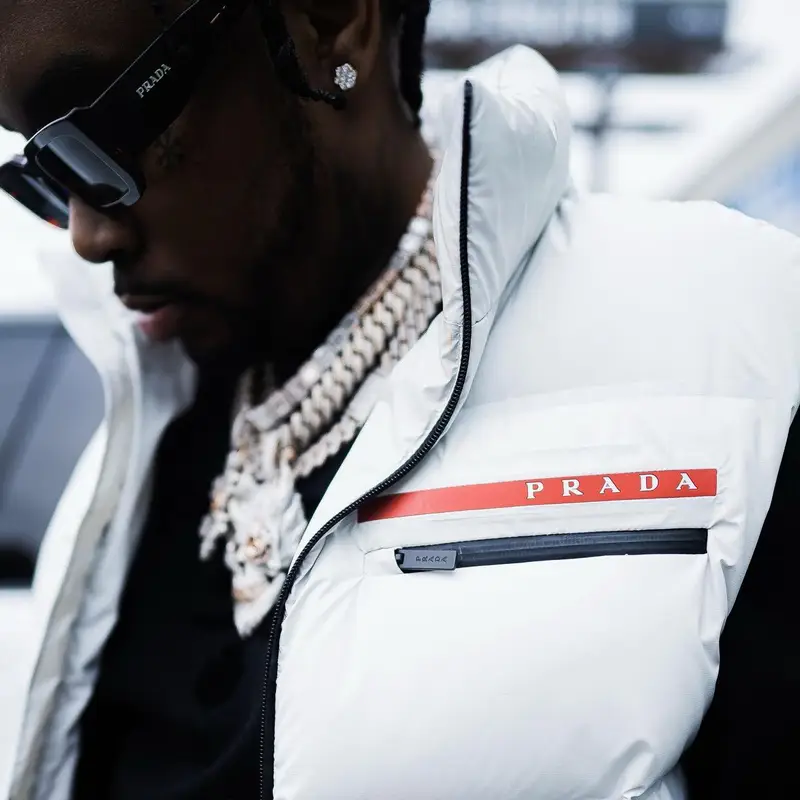 Fivio Foreign outfit in Amiri and Prada, 2022