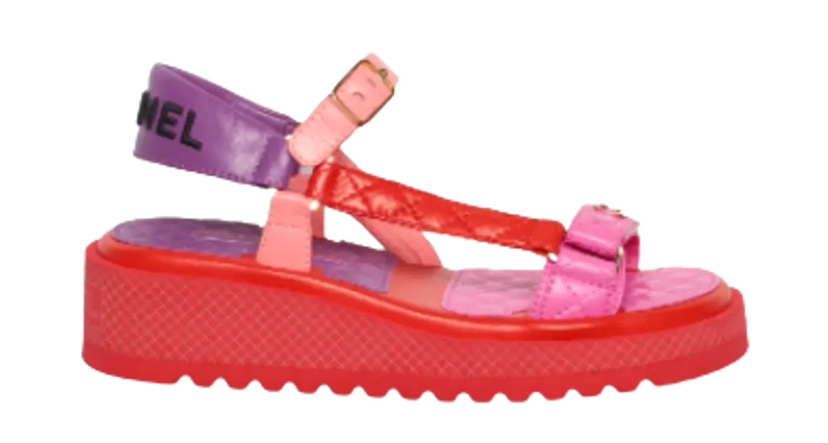 chanel pink flip flops size