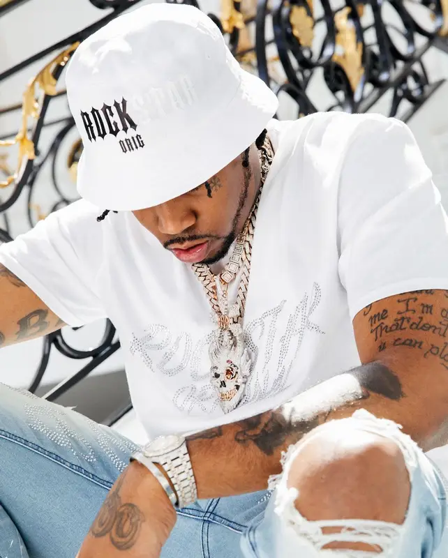 Fivio Foreign outfit in Nike, Fivio Foreign Merch, and Rockstar Original, 2022