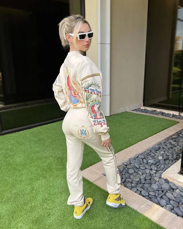 Sarah Snyder outfit in Amiri, Jordan, and Celine, 2022