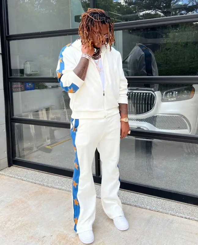 Gunna outfit in Kapital and Nike, 2022