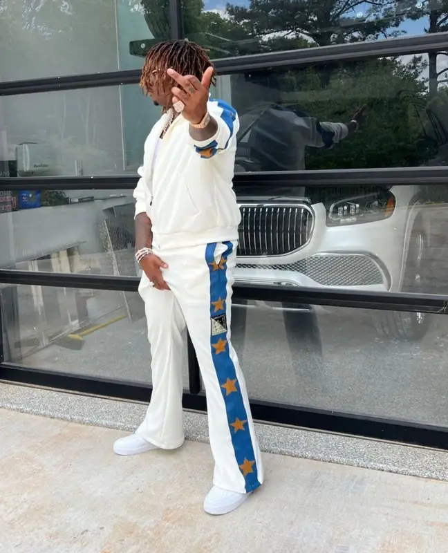 Gunna outfit in Kapital and Nike, 2022