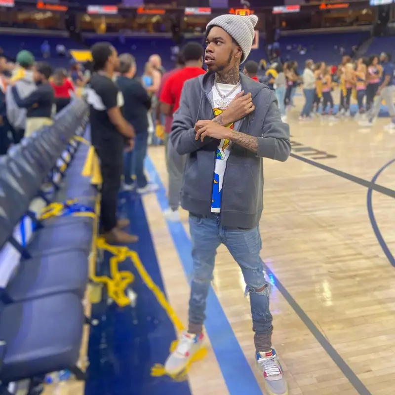 Lil Poppa outfit in Jordan, Louis Vuitton, and Union Los Angeles, 2022