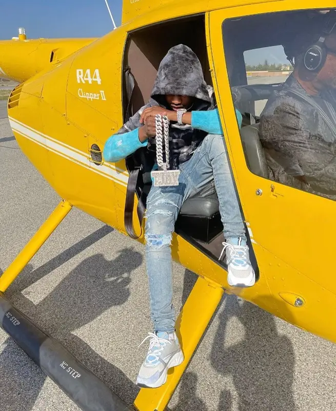 Lil Tjay outfit in Amiri and Dior, 2022
