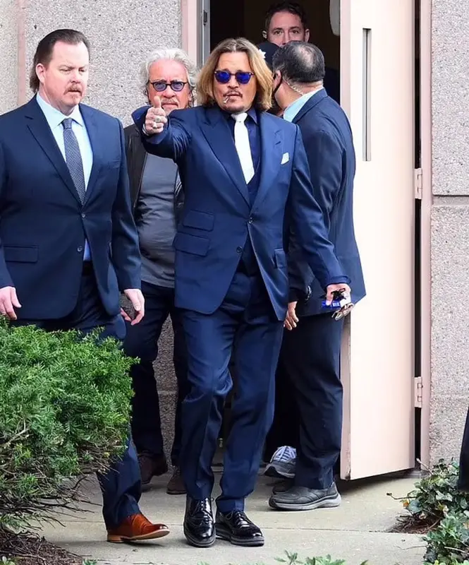 Johnny Depp outfit in Tom Ford, Anto, and Titmus, 2022