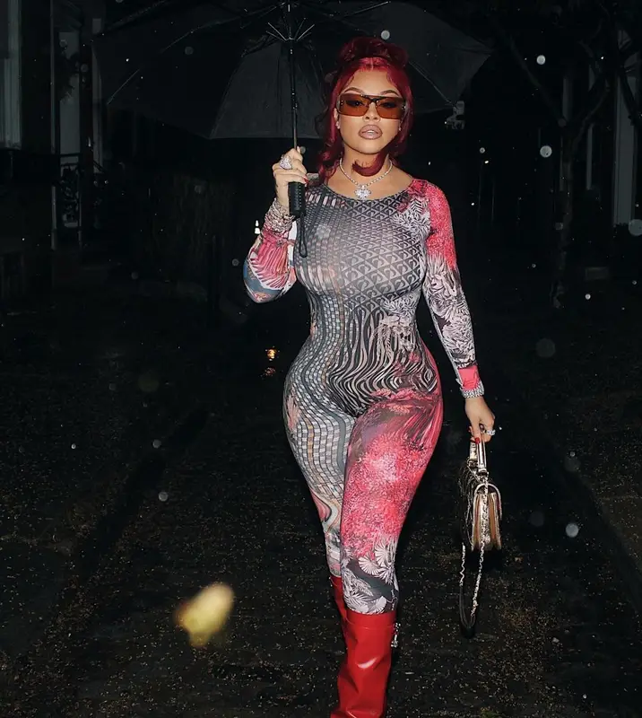 Latto outfit in Givenchy, Chanel, and Marine Serre, 2022