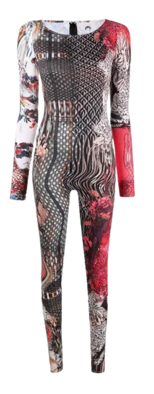 Marine Serre Archive Melange Long Sleeve Jumpsuit $517