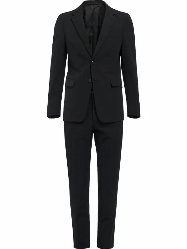 Prada Wool And Mohair Single-breasted Suit In Black $3600