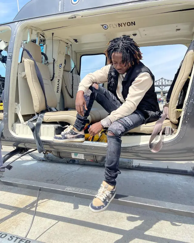 Jackboy outfit in Fendi, Amiri, and Nike, 2022