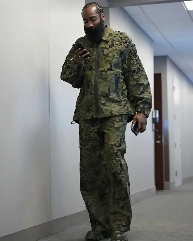 James Harden outfit in Dries Van Noten and Prada, 2022