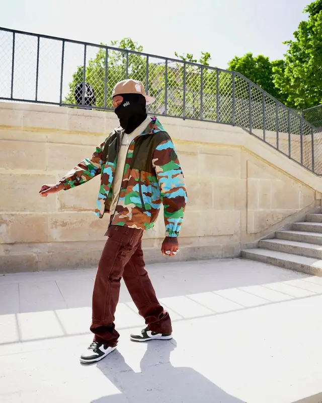 Digga D outfit in Moncler, Off-White, and Amiri, 2022