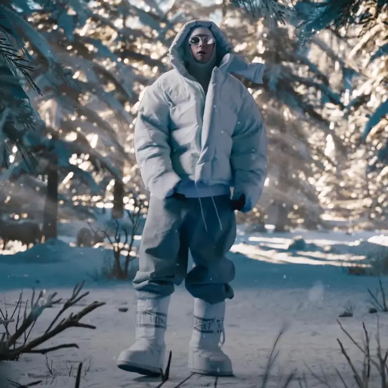 Justin Bieber outfit in Balenciaga, Oakley, and Bevza, 2022