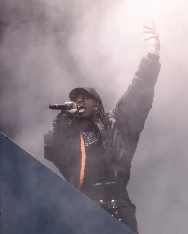Playboi Carti outfit in Jean Paul Gaultier, Balenciaga, and Calvin Klein, 2022