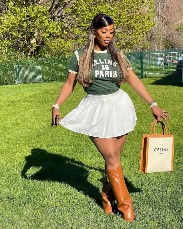 Kash Doll outfit in Celine, Givenchy, and Alice+Olivia, 2022
