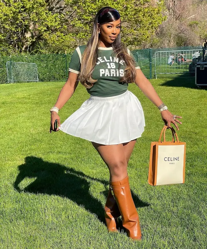 Kash Doll outfit in Celine, Givenchy, and Alice+Olivia, 2022