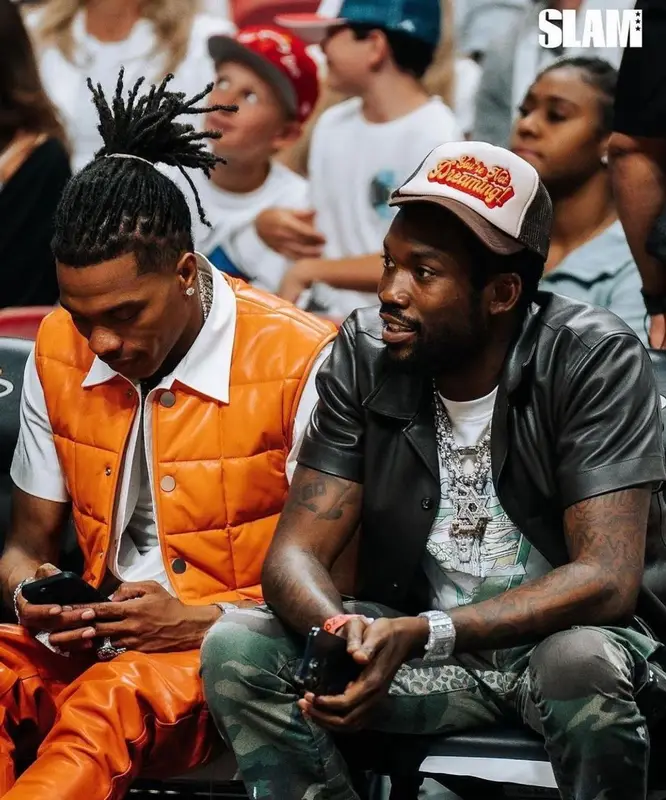 Meek Mill outfit in Casablanca, Gallery Dept., and Nike, 2022