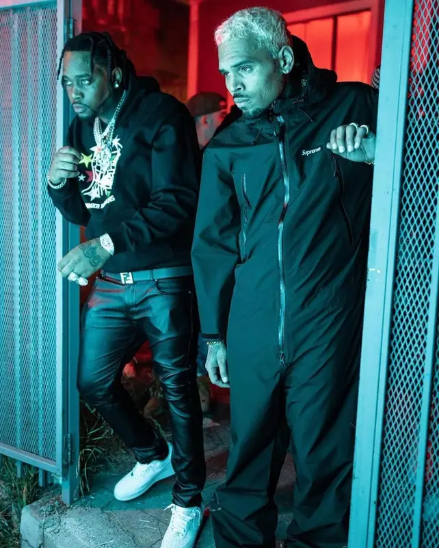 Fivio Foreign outfit in Saint Laurent, Nike, and Fendi, 2022