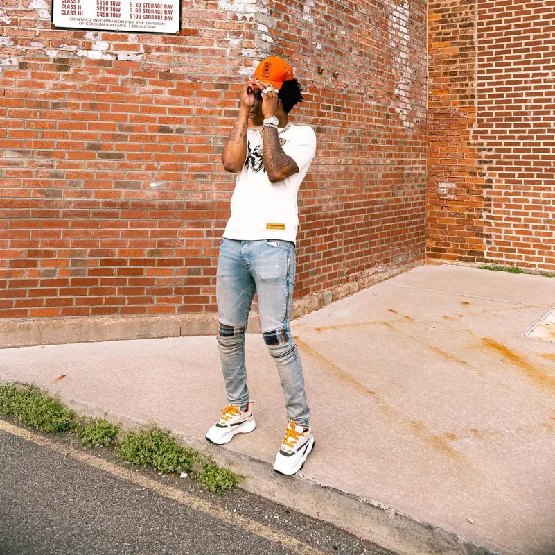 Yungeen Ace outfit in Heron Preston, Dior, and Amiri, 2022