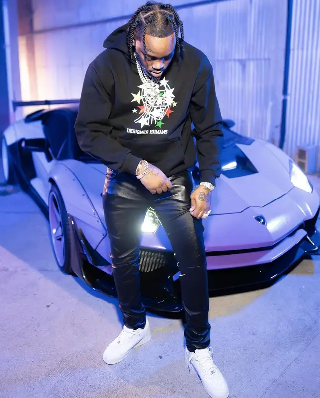 Fivio Foreign outfit in Saint Laurent, Nike, and Fendi, 2022