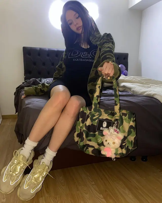 Saramalacara outfit in Bape, Adidas, and Yeezy, 2021