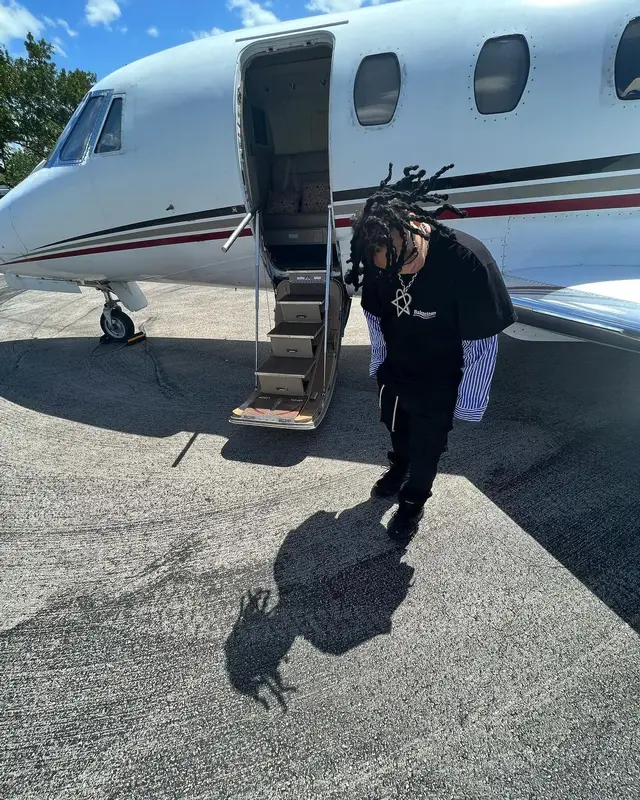 Trippie Redd outfit in Balenciaga, Rick Owens, and Chrome Hearts, 2022