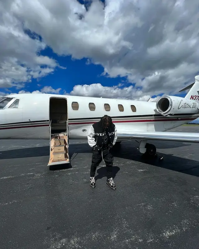 Trippie Redd outfit in Givenchy, Rick Owens, and Chrome Hearts, 2022
