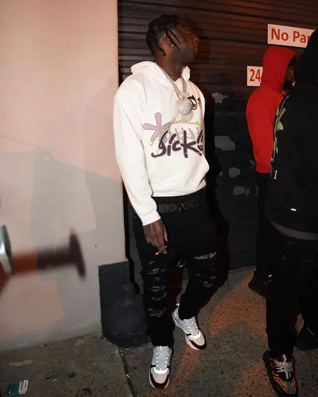 Sleepy Hallow outfit in Sicko, Amiri, and Louis Vuitton, 2022