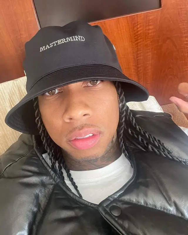 Tyga outfit in Rough., Maison Mihara Yasuhiro, and Mastermind, 2022