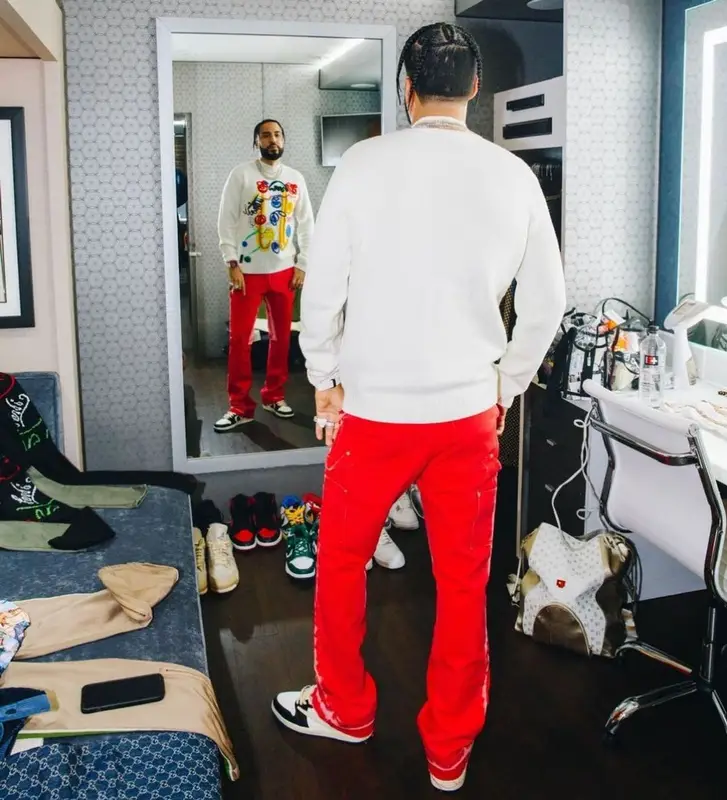 French Montana outfit in Fendi, Gallery Dept., and Nike, 2022