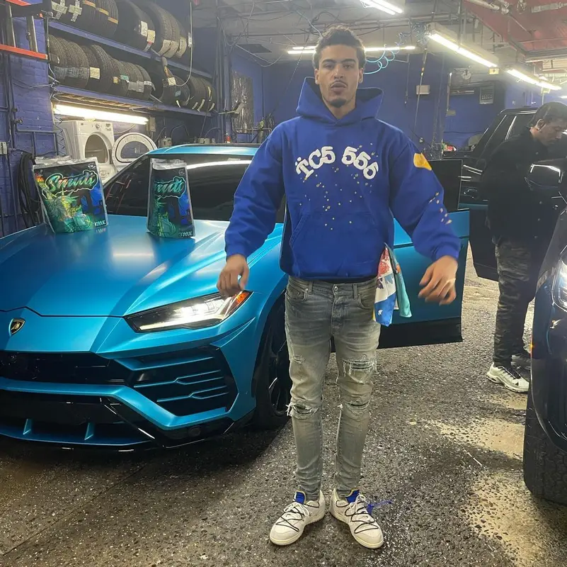 Jay Critch outfit in Spider Worldwide, Amiri, and Nike, 2022