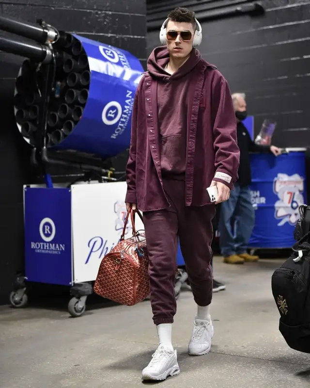 Tyler Herro outfit in Raf Simons, Cuts, and Goyard, 2022