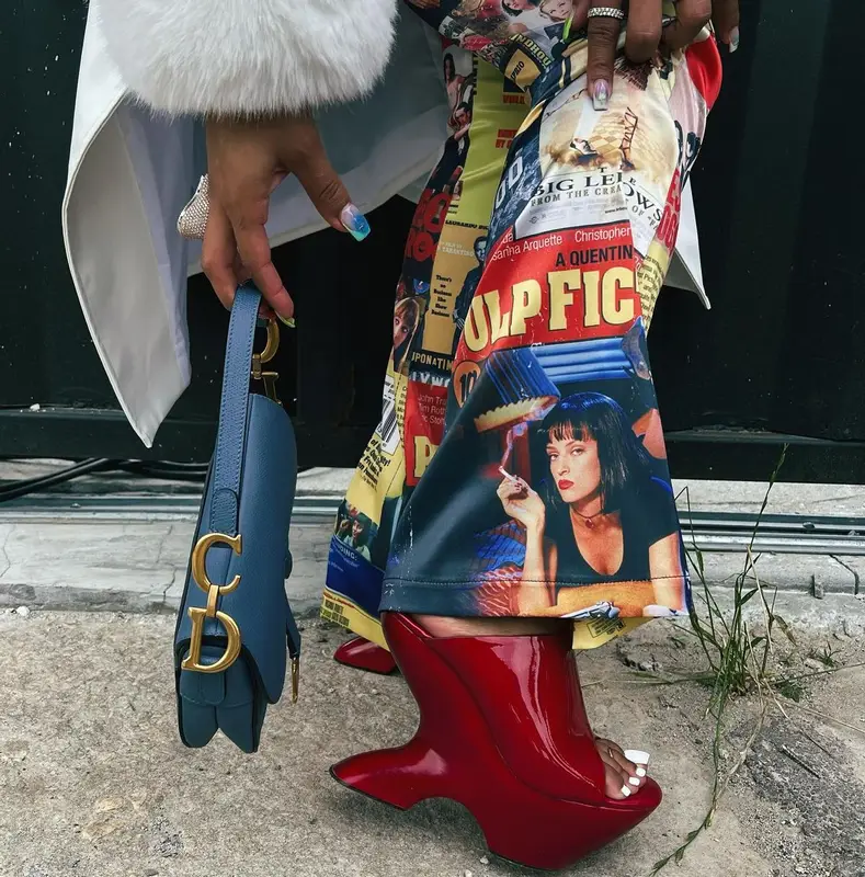 Jayda Wayda outfit in Jeffrey Campbell, Dior, and Chanel, 2022