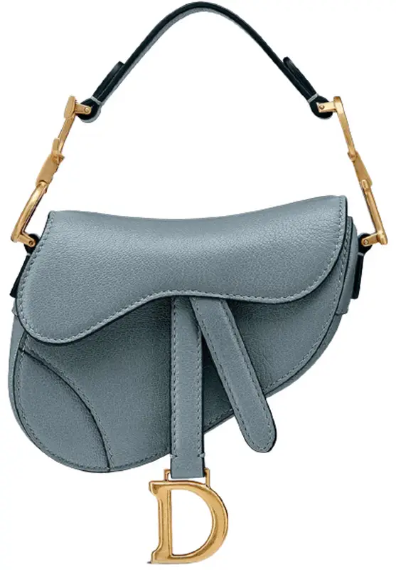 Saddle Micro Bag with Strap Cloud Blue Goatskin
