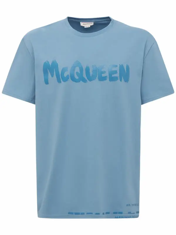 Alexander McQueen Graffiti Logo Print Cotton T-Shirt $395