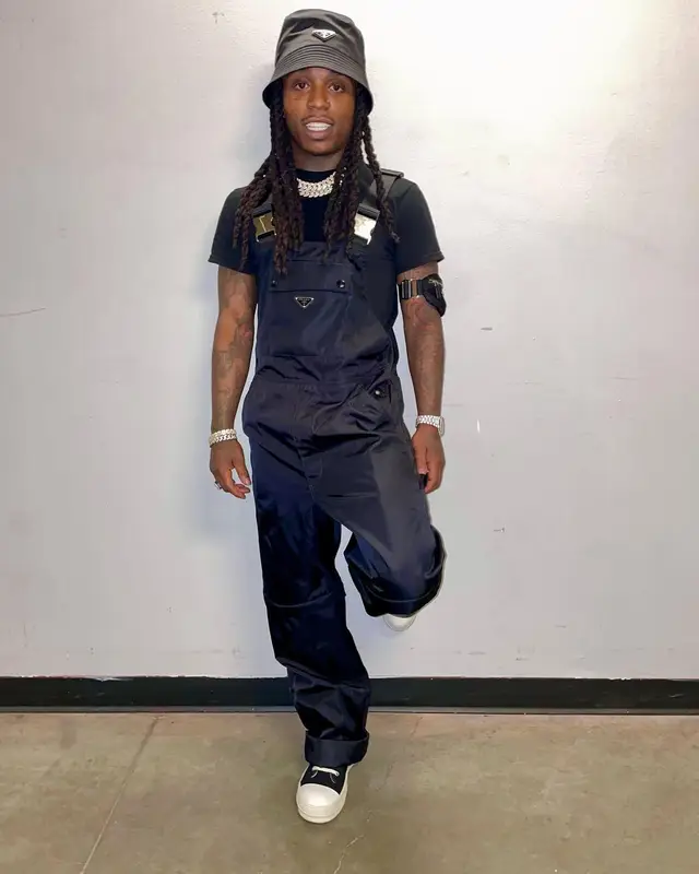 Jacquees outfit in Rick Owens and Prada, 2022