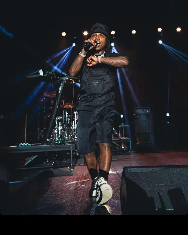 Jacquees outfit in Rick Owens and Prada, 2022