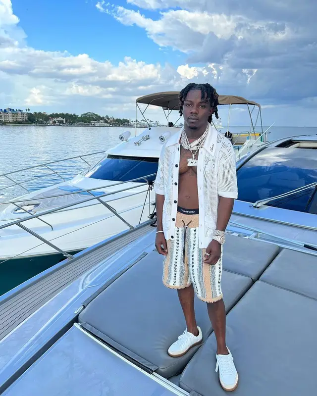 Jackboy outfit in Amiri, Saint Laurent, and Tom Ford, 2022