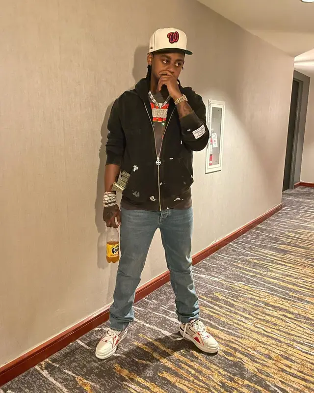 Babyface Ray outfit in Denim Tears, Lanvin, and Gallery Dept., 2022