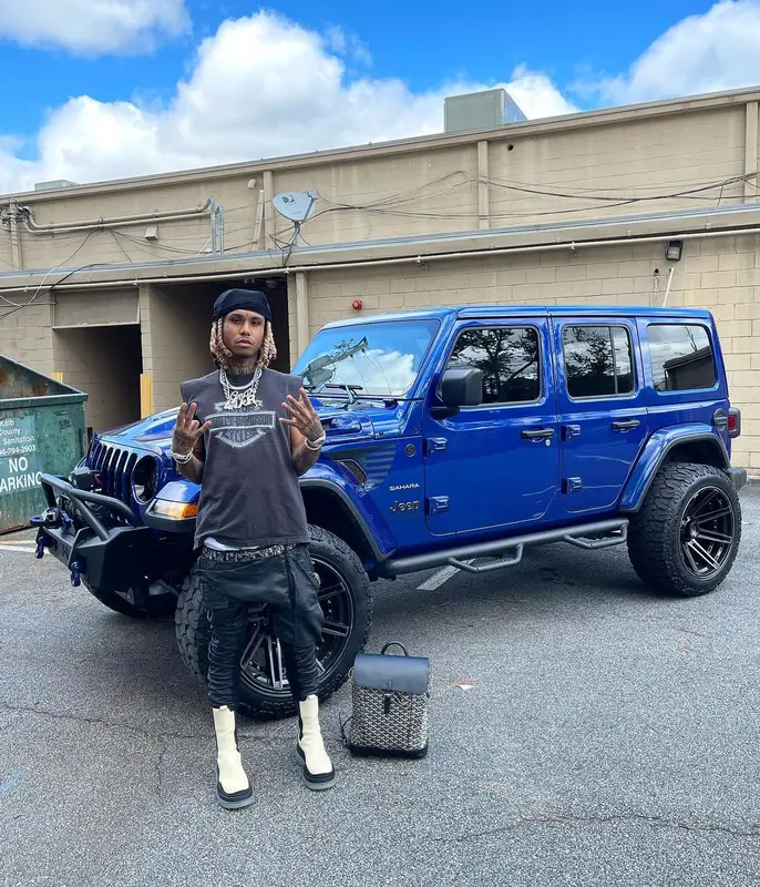 Lil Gnar outfit in Rick Owens, Bottega Veneta, and Dior, 2022