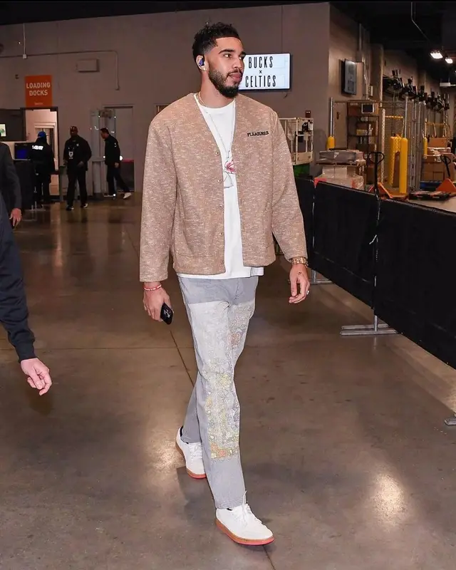 Jayson Tatum outfit in Pleasures and Nike, 2022