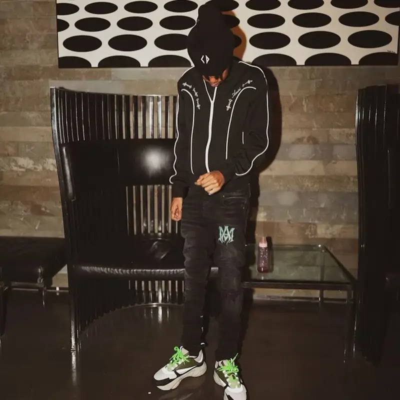 Lil Poppa outfit in Amiri and Dior, 2022