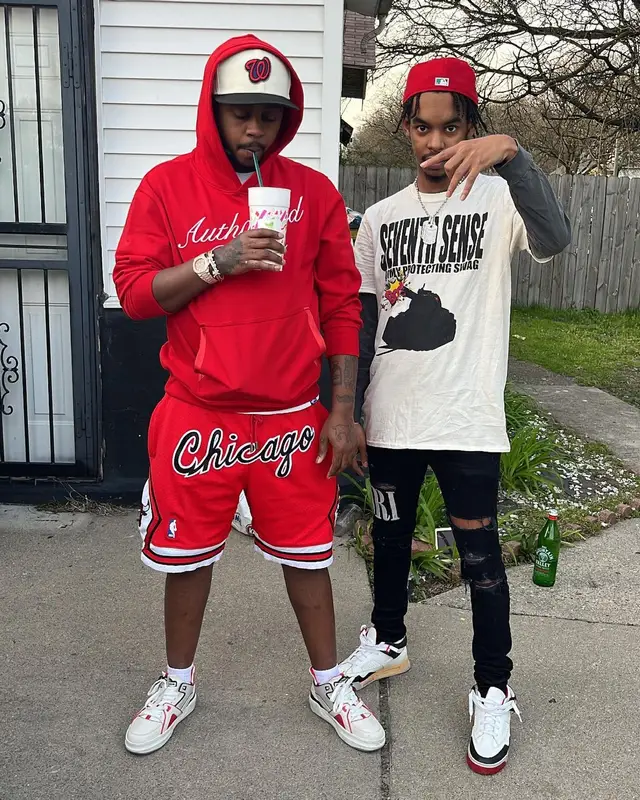 Babyface Ray outfit in Just Don and Mitchell & Ness, 2022