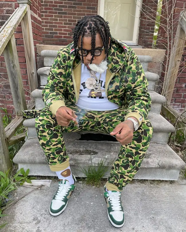 Big Yavo outfit in Bape, 2022