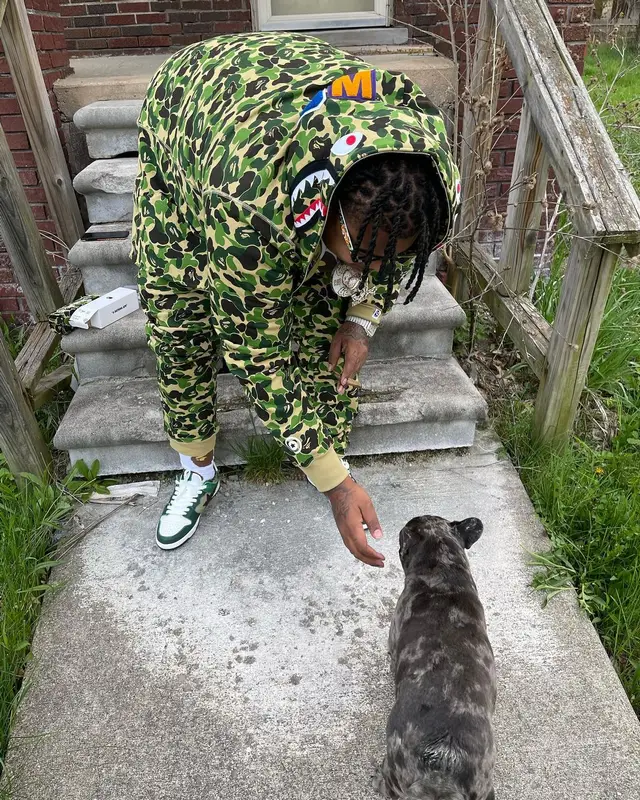 Big Yavo outfit in Bape, 2022