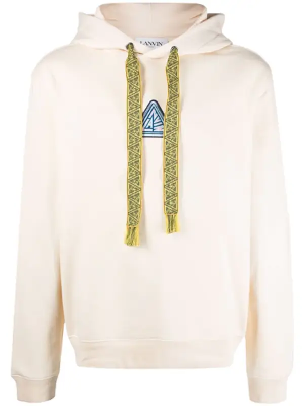 Lanvin Fringed Drawstring Logo Hoodie $545
