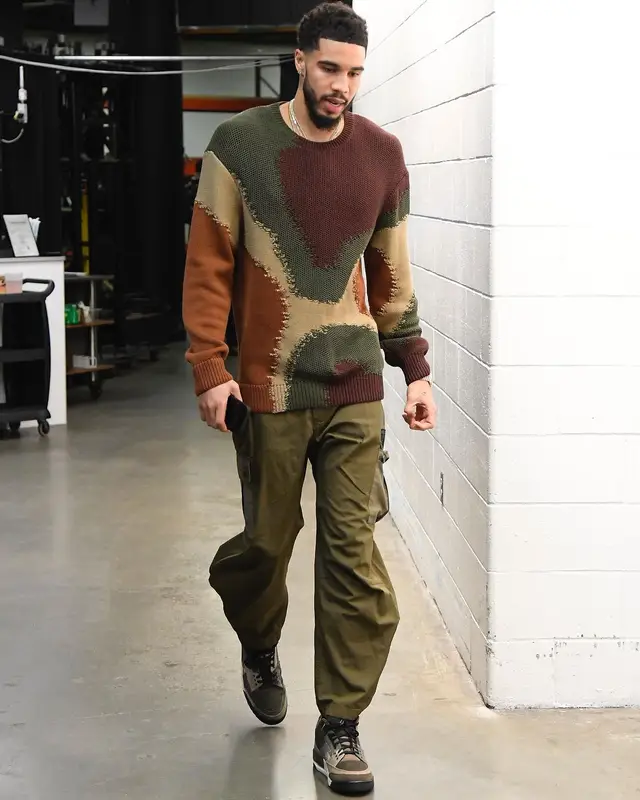 Jayson Tatum outfit in Dolce & Gabbana and Jordan, 2022