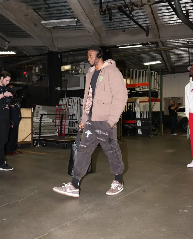 Thanasis Antetokounmpo outfit in Brain Dead and Nike, 2022